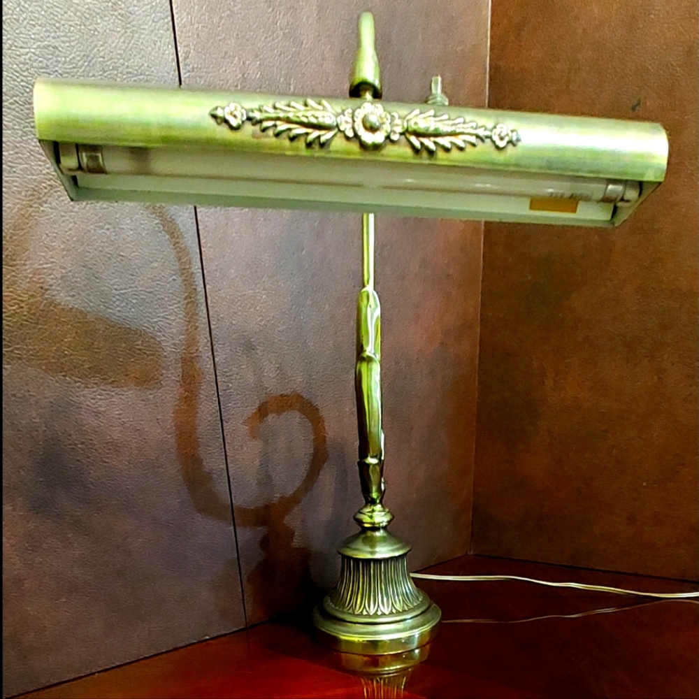 Original 1940s Mid-century Bronze Desk Lamp